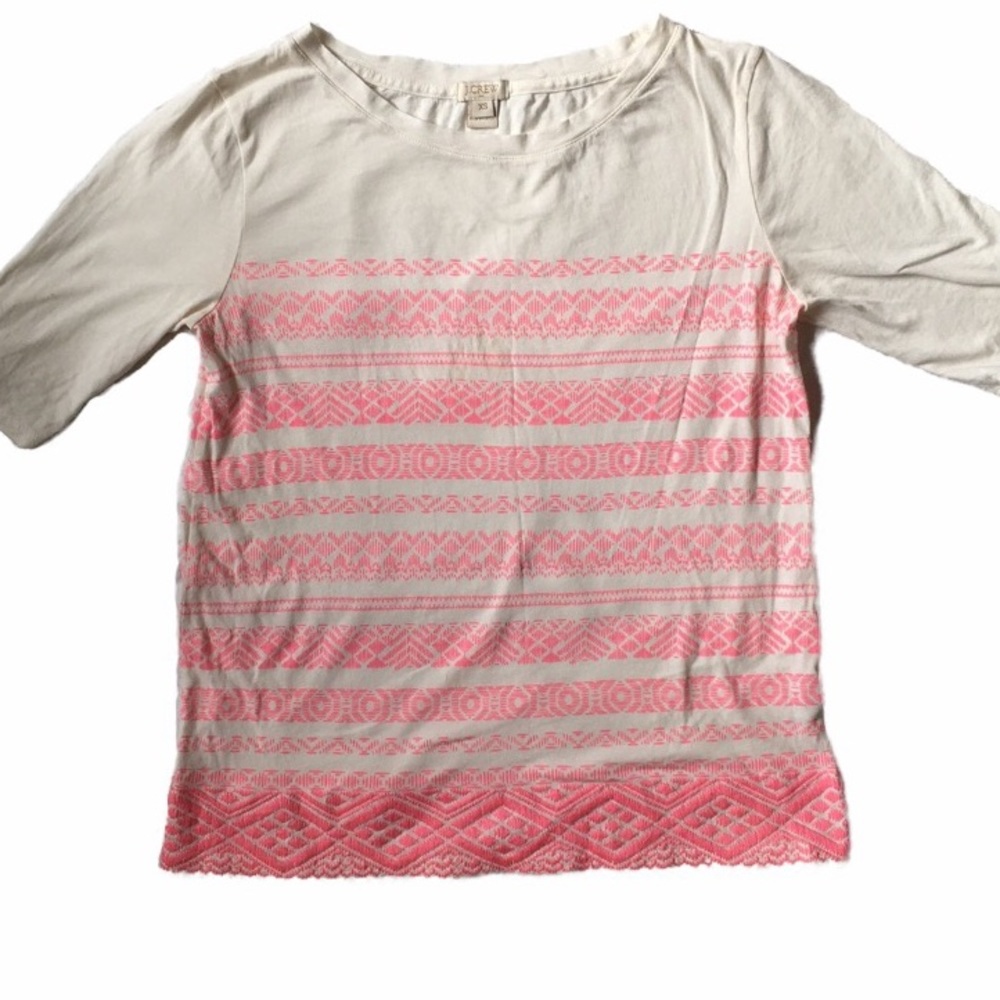 Pink and cream/off white top